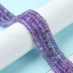 天然石アメジストビーズ連売り  平円形/ディスク  4x2mm  穴：0.9mm  約187~196個/連  15.16~15.55インチ（38.5~39.5cm）&nbsp;G-F748-E01
