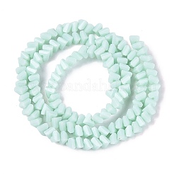 オペークガラスビーズ連売り  三角形  多面カット  ライトシアン  2~2.5x3.5~4x3.5~4mm  穴：0.8~0.9mm  約126~132個/連  13.78~14.96''（35~38センチメートル）&nbsp;GLAA-N019-3mm-14