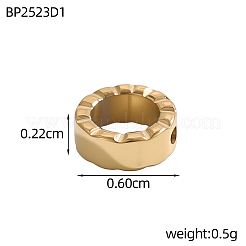 304ステンレススチールチャーム  ラウンドリングチャーム  イオンプレーティング（ip）  14KGP本金メッキ  2x6mm  穴：1mm&nbsp;STAS-OY019-66G