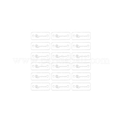 アクリル編み物50個  かぎ針編み  縫製タグ  長方形  透明  12x30x3mm  穴：3mm&nbsp;DIY-BC0013-75