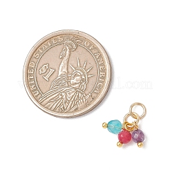 天然石瑪瑙ペンダント  丸いチャーム  真鍮ボールヘッドピン付き  ゴールド  ミックスカラー  8~8.5x4~4.5mm  丸カン：5x1ミリ  内径：3.5mm&nbsp;PALLOY-JF05140
