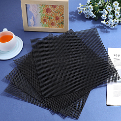 プラスチックメッシュキャンバスシート  刺繍用  アクリル毛糸クラフト  ニットとかぎ針編みのプロジェクト  正方形  ブラック  203x200x1.3mm&nbsp;DIY-WH0349-220B-02