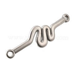 304ステンレススチールコネクタチャーム  ステンレス鋼色  変色しない  波形  49.5x13.5x2.5mm  穴：2.5mm&nbsp;STAS-Q362-07A-P