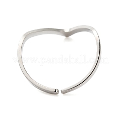 変色しない304ステンレススチール製オープンカフリング（女性用）  ステンレス鋼色  1.8mm&nbsp;RJEW-N048-04P