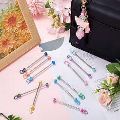 22 個 11 色の鉄の棒ビーズキーホルダージュエリーメイキング diy 工芸品  プラチナ  ミックスカラー  78mm  2個/カラー&nbsp;IFIN-SC0001-59