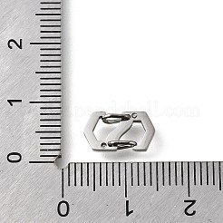 304ステンレススチールキーチェーン留め具  ステンレス鋼色  11.5x7.5x1.5mm  穴：2x3mm&nbsp;STAS-U051-01A-P