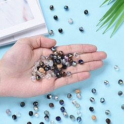 電気メッキチェコガラスビーズ  多面カット  オーバル  ミックスカラー  7~7.5x8mm  穴：1mm  約240個/袋&nbsp;GLAA-O018-03