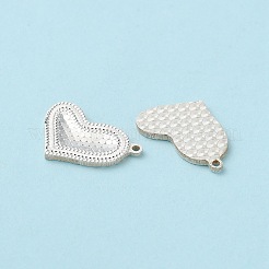 925スターリングシルバーチャーム  ハート  バレンタインデーの  銀  9x14x1mm  穴：0.9mm&nbsp;STER-C004-05S
