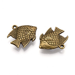 合金のチベット風チャーム  カドミウムフリー＆鉛フリー  熱帯魚  アンティークブロンズ  16x18.5x4mm  穴：1~1.4mm  約430個/1000g&nbsp;TIBE-WH0010-02AB-LF