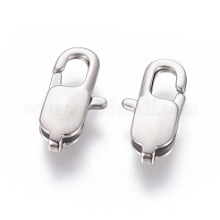 変色しない304ステンレススチールのロブスタークロウ留め金  ステンレス鋼色  15x7x3mm  穴：1.2mm&nbsp;STAS-G201-06C-P