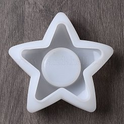 キャンドルホルダーシリコンモールド  キャンドル作り用  スター  10.3x10.3x4cm  穴：38mm&nbsp;LS-SIL-B050-02A