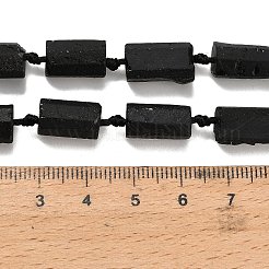 天然石ブラックトルマリンビーズ連売り  多面カット  コラム  11~18x7~8.5x6~8mm  穴：1.4mm  約31~32個/連  15.55~17.20''（39.5~43.7センチメートル）&nbsp;G-F716-01-A01
