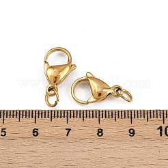 304ステンレススチールロブスタークロー  イオンプレーティング（ip）  ハンダ付け  丸カン付き  18KGP本金メッキ  16.5x11x5mm  穴：4mm&nbsp;STAS-K295-12G