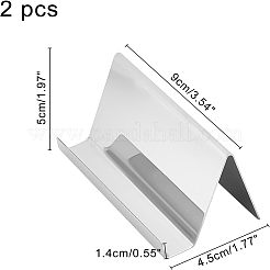 ステンレス鋼の名刺フレーム  ステンレス鋼色  1-3/4x3-1/2x2インチ（4.5x9x5cm）&nbsp;ODIS-WH0008-37P