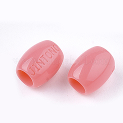 アクリルヨーロピアンビーズ  大穴ビーズ  単語jintongの楕円形  ライトコーラル  9x7mm  穴：4mm  約2400個/500g&nbsp;SACR-T344-05F