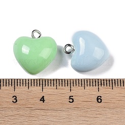 不透明樹脂ペンダント  カン付き  ハート  17x15.5x9.5mm  穴：2mm&nbsp;RESI-H162-07P-03