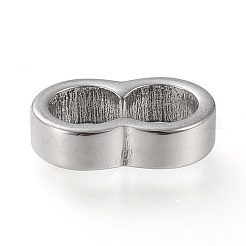 変色しにくい304ステンレススチール製スライドチャーム  ピーナッツ  ステンレス鋼色  9x15x4mm  穴：6x12mm&nbsp;STAS-K199-13P