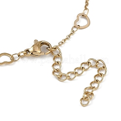 304ステンレススチールハートリンクチェーンアンクレット  14KGP本金メッキ  8-1/2インチ（21.5cm）&nbsp;AJEW-A057-09A-G