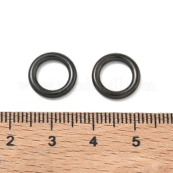 イオンプレーティング（IP）304ステンレス鋼クローズド丸カン  ラウンド  ブラック  12ゲージ  12x2mm  穴：8mm&nbsp;STAS-G393-06B-01