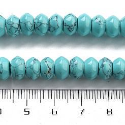 合成ターコイズビーズ連売り  ソーサービーズ  8x5mm  穴：0.6mm  約40個/連  7.76''（19.7センチメートル）&nbsp;G-P559-A11-01