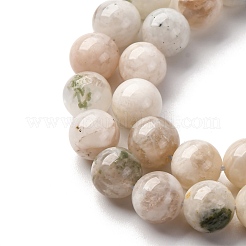 天然ホワイトムーンストーンビーズ連売り  ラウンド  古いレース  8mm  穴：1mm  約50~52個/連  15.35''~15.55''（39~39.5センチメートル）&nbsp;G-I388-01-8mm