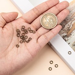 真鍮製オープンタイプ丸カン  ラウンド  カドミウムフリー＆鉛フリー  アンティークブロンズ  5x1mm  18ゲージ  内径：3mm  約6000個/500g&nbsp;JRC5MM-AB