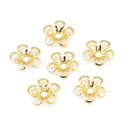 真鍮製ビーズキャップ  カドミウムフリー＆鉛フリー  5  - 花びらの花  18KGP本金メッキ  ゴールドカラー  9x9x2mm  穴：1.8mm&nbsp;KK-Z030-13A-G