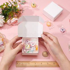 紙菓子箱  ベーカリーボックス  パーティーのために  結婚式  ベビーシャワー  正方形  ホワイト  完成品：6.5x6.5x3cm&nbsp;CON-BC0006-60B-03