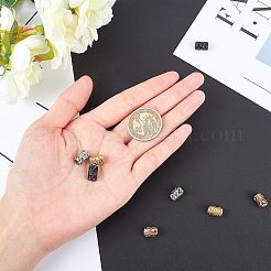 304ステンレスヨーロピアンビーズ  大穴ビーズ  コラム  ミックスカラー  10x7mm  穴：5mm  4色  2個/カラー  8個/箱。&nbsp;STAS-UN0007-32