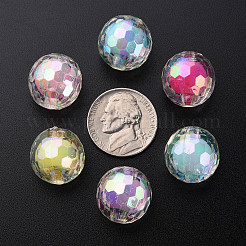 透明なアクリルビーズ  二層ビーズ  ABカラー  多面カット  ラウンド  ミックスカラー  16mm  穴：3mm  約205個/500g&nbsp;TACR-S152-14B