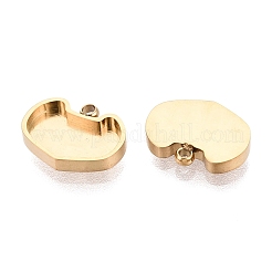304ステンレススチールペンダントカボション部品  猫の形  イオンプレーティング（ip）  18KGP本金メッキ  トレイ：5x9.5mm  8x10.5x1.8mm  穴：1~1.2mm&nbsp;STAS-Q113-28G
