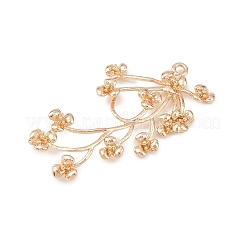 真鍮製コネクタチャーム  花のリンク  ライトゴールド  38x23x3.5mm  穴：1.5mmと1.2mm&nbsp;KK-F918-03KCG