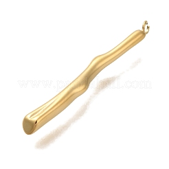 PVD真空メッキ304ステンレスペンダント  バーチャーム  18KGP本金メッキ  26x2x3mm  穴：1.2mm&nbsp;STAS-P371-088G