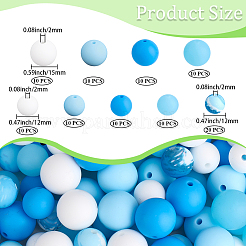 100個のシリコンビーズ  混合図形  焦点ビーズ  ミックスカラー  11.5~15mm  穴：2mm&nbsp;SIL-PA0001-39D