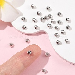 シェグレース真鍮スペーサービーズ  ラウンド  カドミウムフリー＆ニッケルフリー＆鉛フリー  プラチナメッキ  4mm  穴：1.2mm&nbsp;XGRPCF565-041P