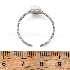 304ステンレススチール製シェルカフオープンリング  オーバル  ステンレス鋼色  19mm  内径：9mm&nbsp;RJEW-JR01111-02