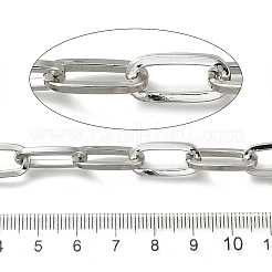 アルミクリップチェーン  スプールで  溶接されていない  プラチナ  19x9x2mm  約32.81フィート（10m）/ロール&nbsp;CHA-F004-04P