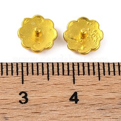 真鍮ビーズキャップ カボションセッティング  鉛フリー＆カドミウムフリー  花  ゴールドカラー  トレイ：3mm  8x4mm&nbsp;KK-G502-15C-G