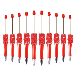 Abs樹脂ボールペン  ビーズペン  ジュエリービーズ付きDIYパーソナライズペン用  レッド  144x15.5mm&nbsp;BT-TAC0003-13A