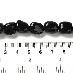 天然ブラックオニキス(染色&加熱)ビーズ連売り  ナゲット  タンブルストーン  8.5~11.5x8~11x8~10mm  穴：1.1mm  約36~42個/連  15.55~15.94''（39.5~40.5センチメートル）&nbsp;G-NH0017-B06-02