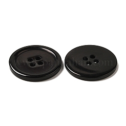樹脂ボタン  染め  フラットラウンド  ブラック  30x3mm  穴：3mm  98個/袋&nbsp;RESI-D030-30mm-02