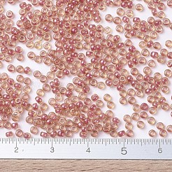 MIYUKIラウンドロカイユビーズ  日本製シードビーズ  （rr373)ダークローズライニングライトトパーズ光沢  11/0  2x1.3mm  穴：0.8mm  約1100PCS /ボトル  10 G /ボトル&nbsp;SEED-JP0008-RR0373