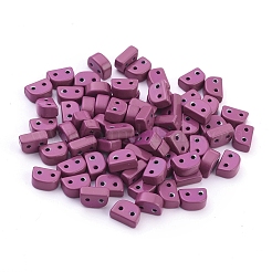 スプレー塗装合金マルチ連リンク  タイル弾性ブレスレット作り用  半円  パープル  6x8.5x4mm  穴：1.2mm&nbsp;PALLOY-G268-I-059