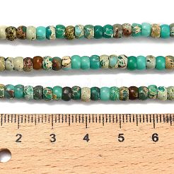 染色された天然インペリアルジャスパービーズ連売り  ロンデル  ダークシアン  4x2~3mm  穴：1.2mm  約138~139個/連  14.96''~15.16''（38~38.5センチメートル）&nbsp;G-P600-A01-01D
