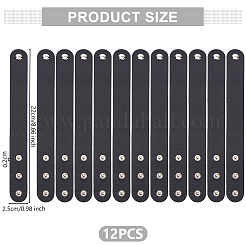調節可能なプレーンレザーコードブレスレット  ブラック  22x2.5x0.2cm&nbsp;BJEW-WH0022-48A