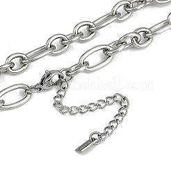 304ステンレススチールロックペンダントフィガロチェーンネックレス  ステンレス鋼色  18.35インチ（46.6cm）&nbsp;NJEW-I129-02P