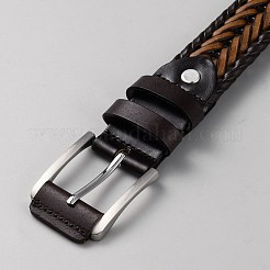 編み込み合成皮革チェーンベルト  合金の留め金付き  ペルー  44-7/8インチ（114cm）&nbsp;AJEW-WH20020-053D