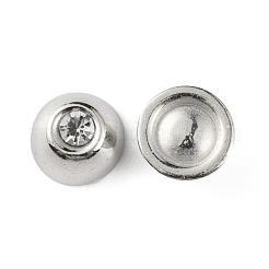 Ccbプラスチックリベット  ラインストーン付き  半円  銀  7.5x4.5mm  約1000個/袋&nbsp;PACR-WH0002-004A