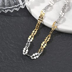 304ステンレススチール製ダップチェーンブレスレット（女性用）  イオンプレーティング（ip）  長持ちメッキ  ゴールデン·ステンレス鋼色  6.69インチ（17cm）  リンク：5.5x2.5x0.5mm&nbsp;BJEW-D466-08C-GP