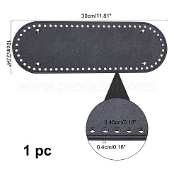 Puレザーオーバルボトム  編みバッグ用  女性バッグ手作りdiyアクセサリー  ブラック  30x10x0.4cm  穴：4.5mm&nbsp;FIND-WH0066-96B